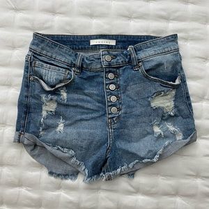 Lulus Eunina Denim Cut Off Shorts